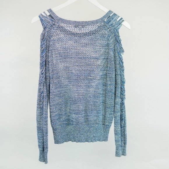 IRO Yana Blue Slashed-Sleeve Sweater - Picture 3 of 5